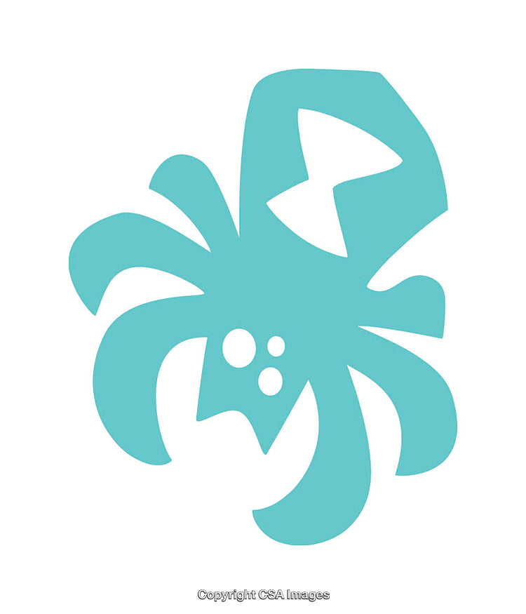 Abstract Turquoise Icon Resembling a Crab or Spider Design