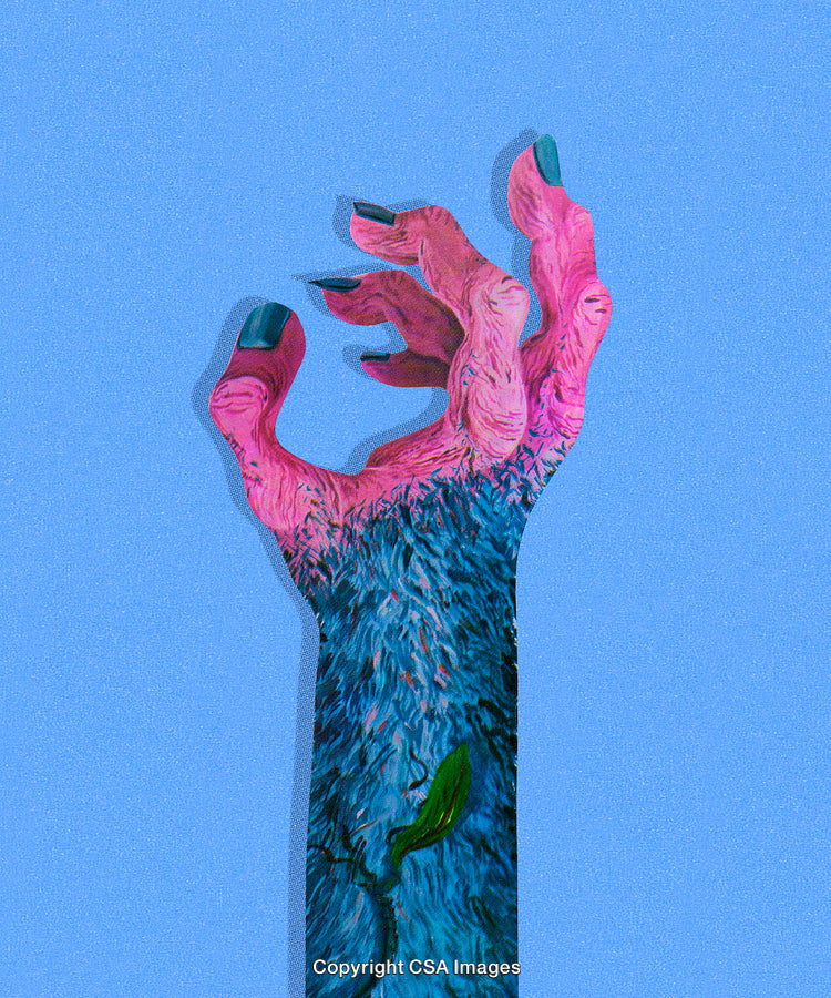 Vivid Hand in Textured Colors Creating an Artistic Abstract Composition