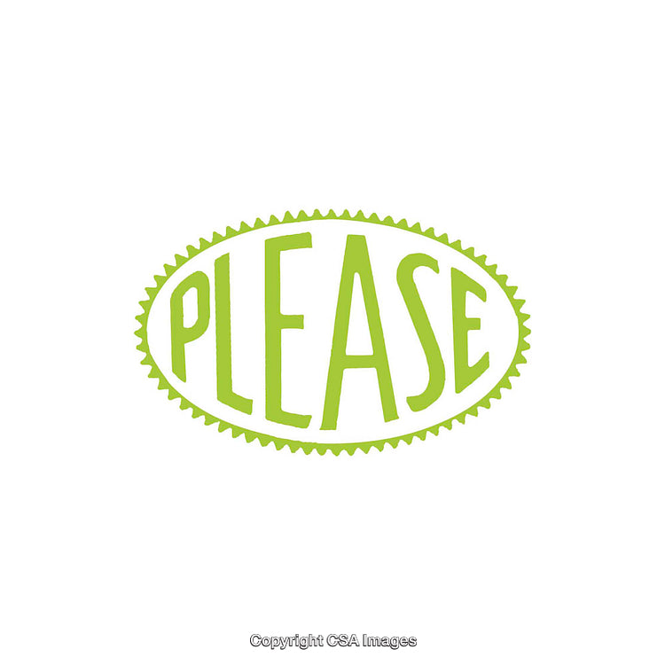 Minimalist Green Text Typographic Design Featuring 'Please' Message