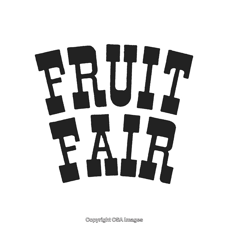 Vintage Typography Design Featuring the Phrase 'Fruit Fair' in Bold Letters