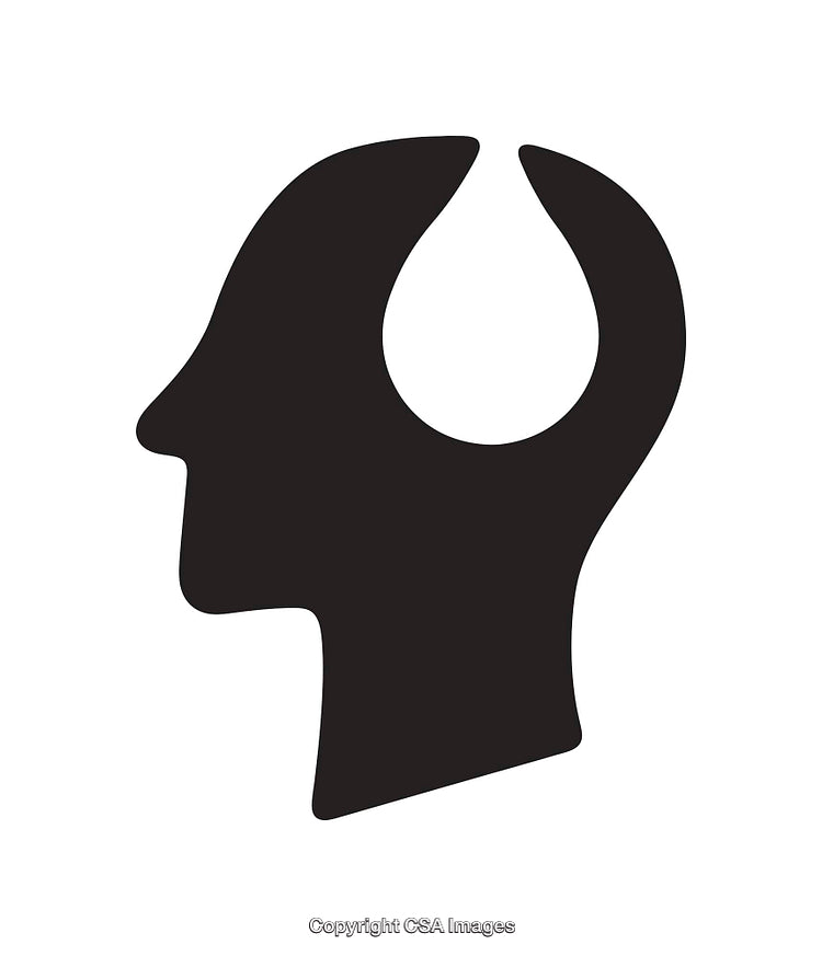 Black And White Symbol Of The Human Head With Hollow Profile