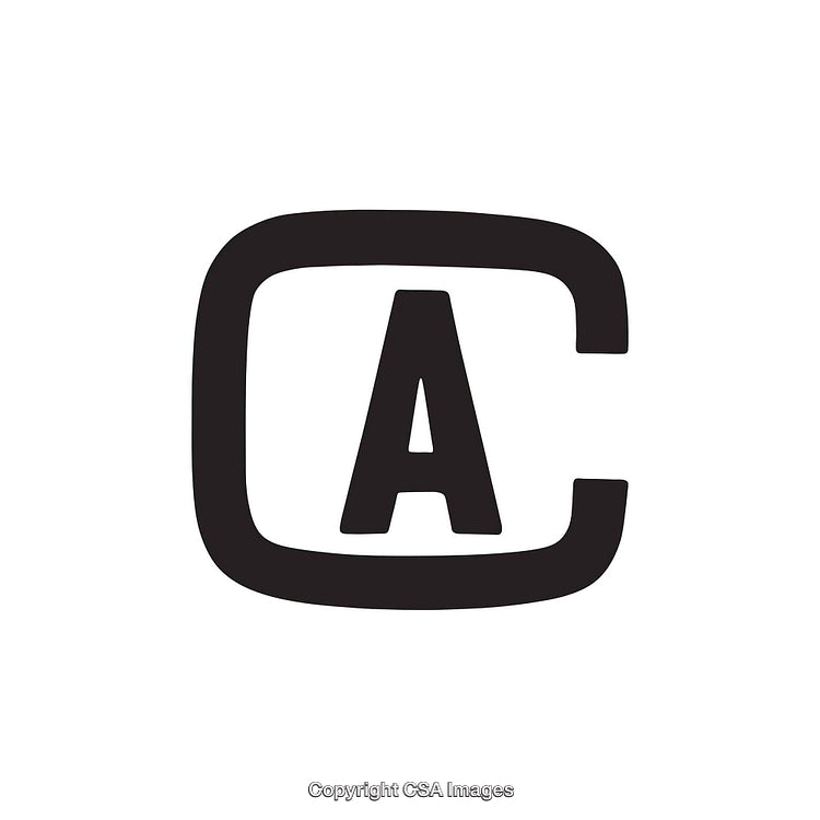 Bold Black and White Letter A Icon Inside of a Letter C