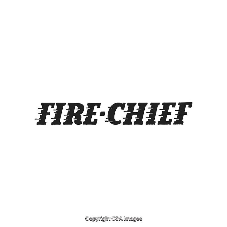 Bold Fire Chief Text Emblem in Black and Iconic Typeface Design