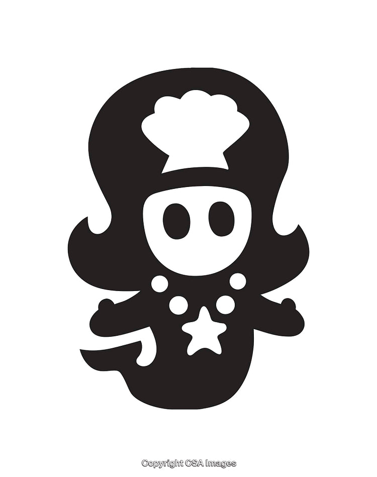 Minimalist Black and White Cute Character Illustration