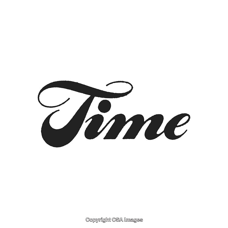 Elegant Calligraphy of the Word 'Time' in Artistic Styling