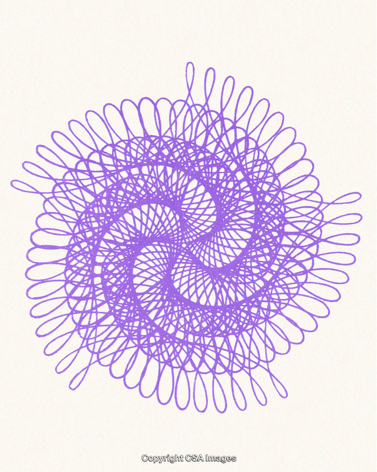 Intricate Abstract Purple Spirograph Design on a Light Background