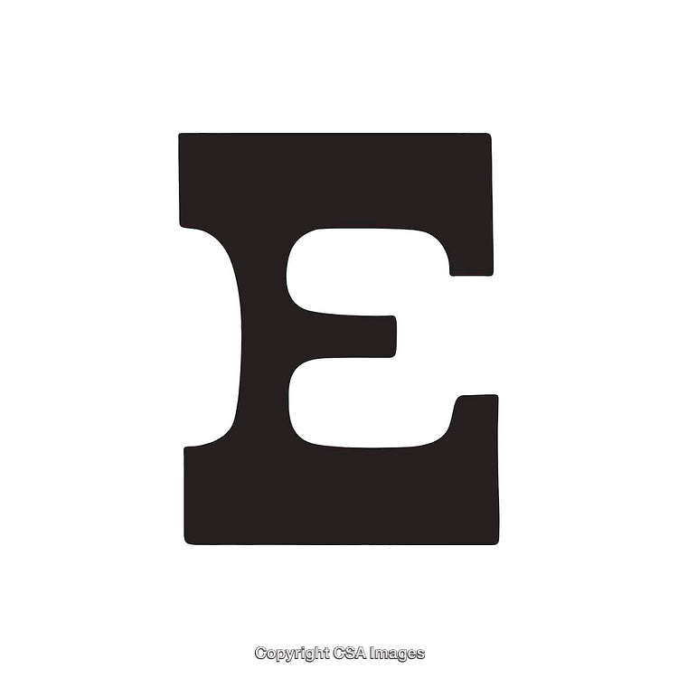 Bold Black Letter E on a White Background