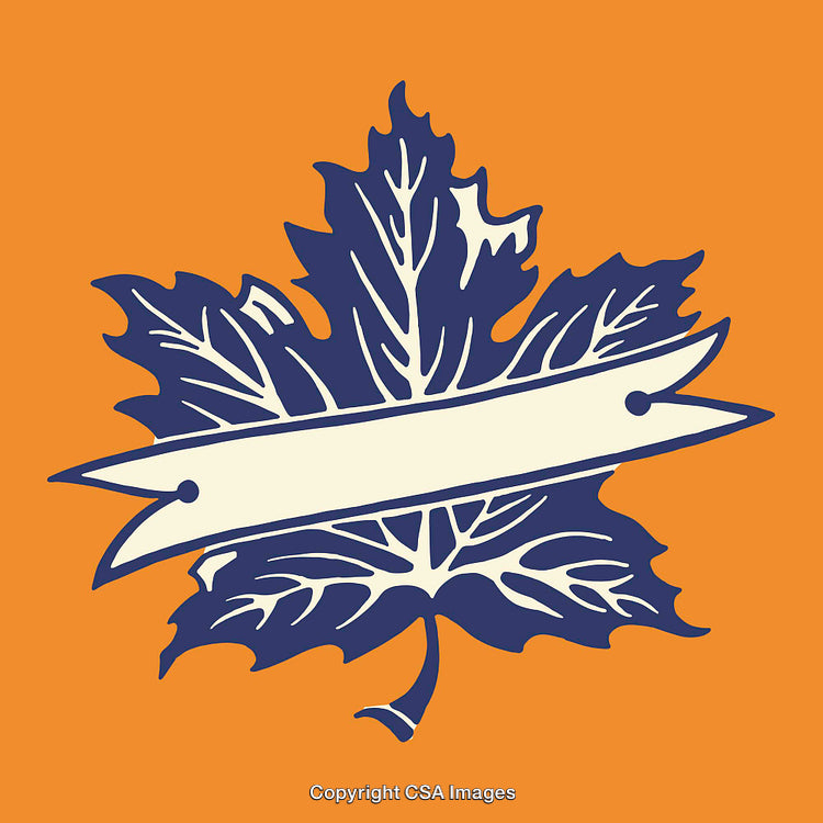 Decorative Leaf Illustration with Abstract Ribbon on Vibrant Background