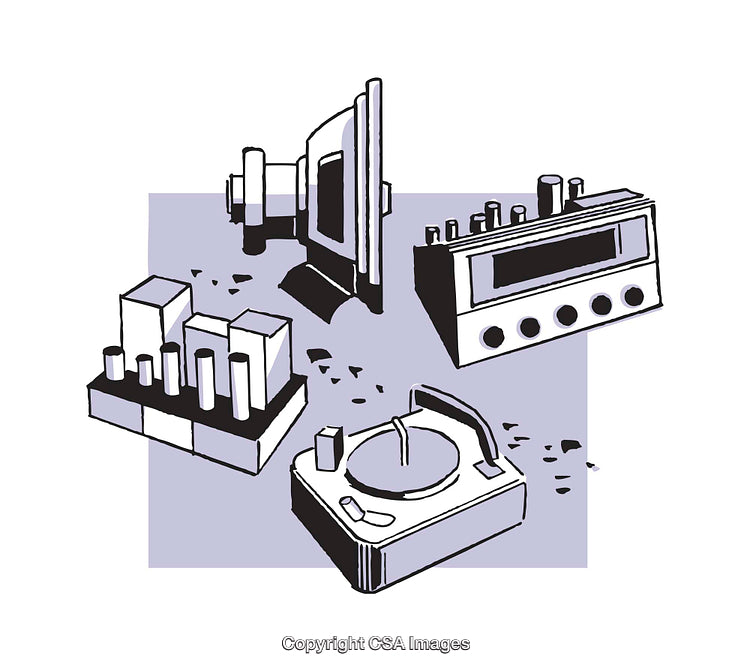 Abstract Illustration of Audio Equipment Components in Modern Style