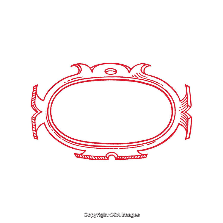 Red Ornamental Decorative Frame with Elegant Vintage Design Motifs