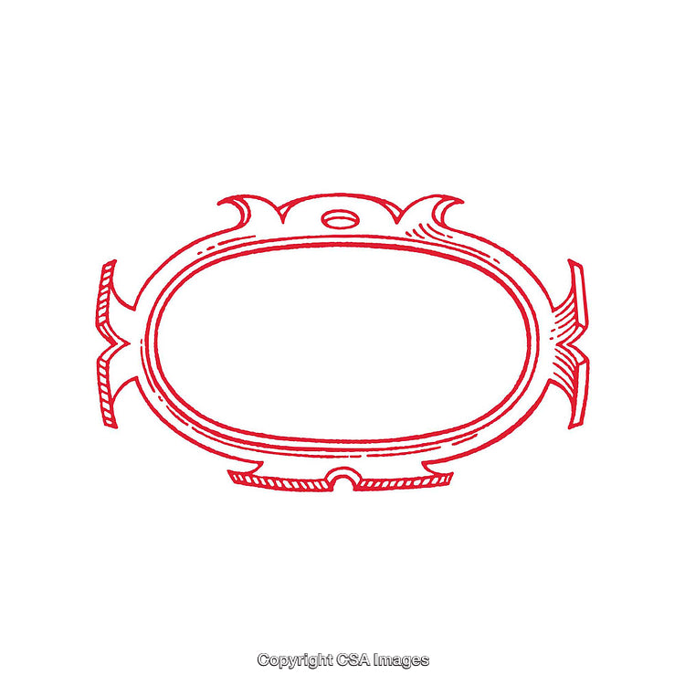 Red Ornamental Decorative Frame with Elegant Vintage Design Motifs