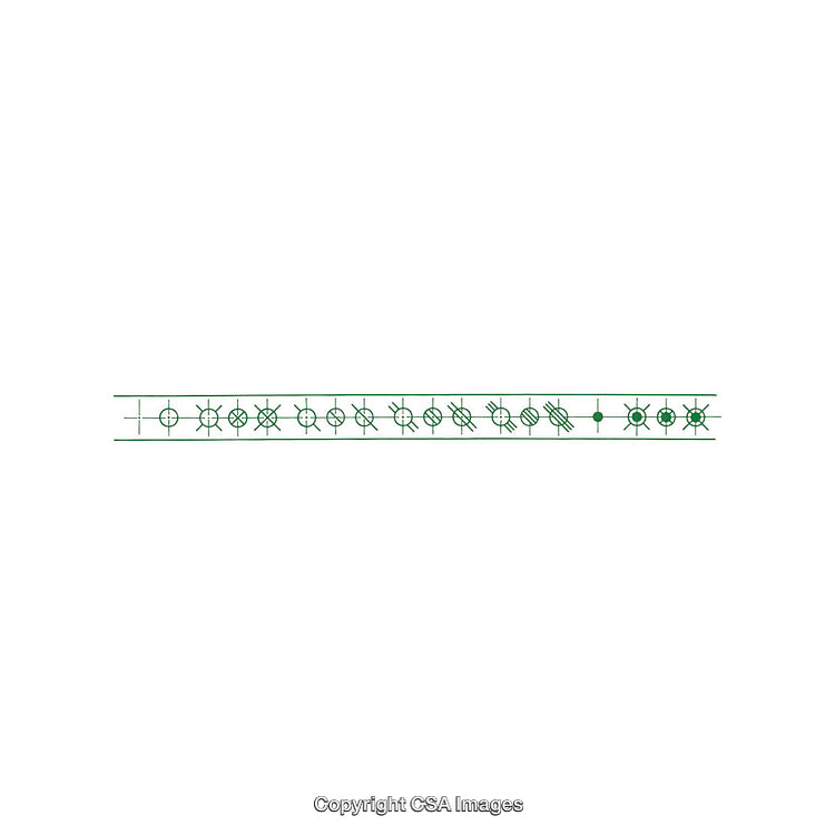 Green Geometric Design Aligned Symmetrically on White Background