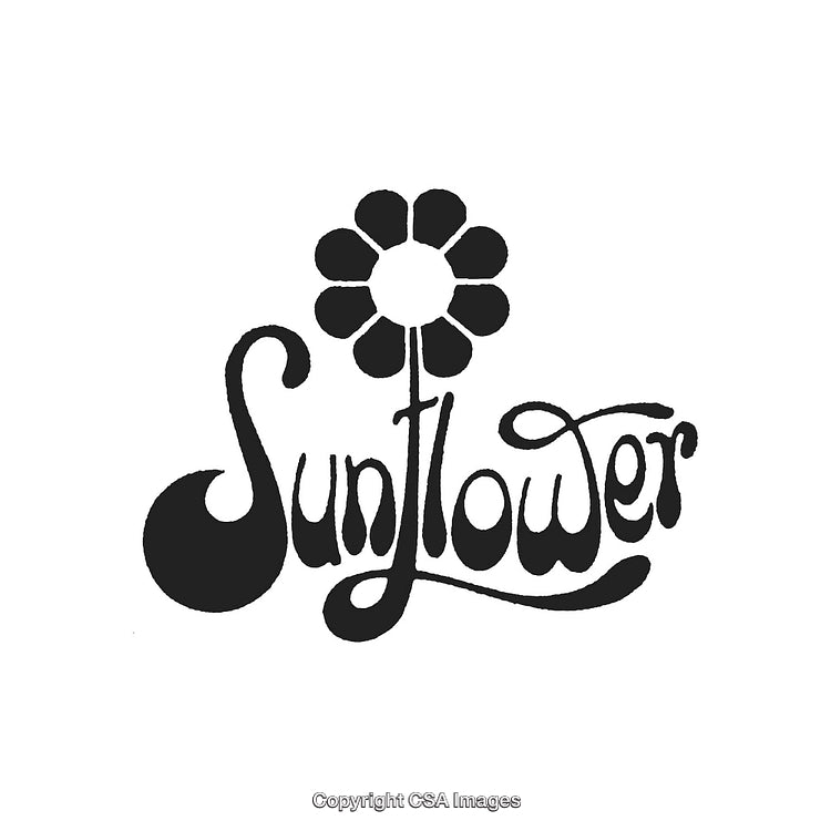 Vintage Floral Logo Featuring a Stylized Sunflower and Elegant Text Design