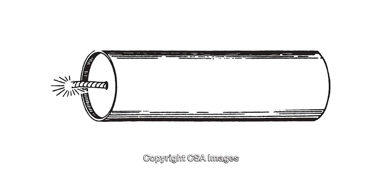 Vintage Dynamite Line Art Illustration with Burning Fuse