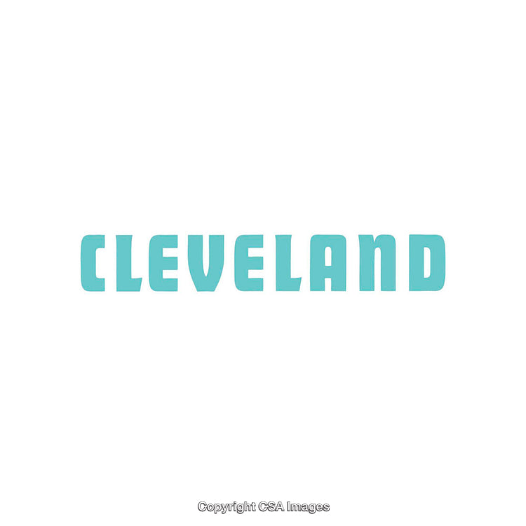 Cleveland Text Logo in Stylish Aqua Blue Font on White Background