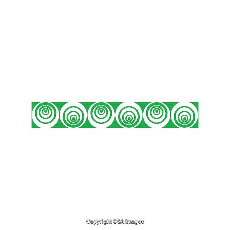 Abstract Green Circular Pattern Border on a White Background