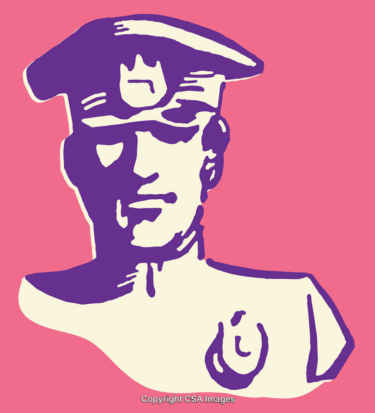Abstract Illustration of a Police Officer in Vibrant Color Style