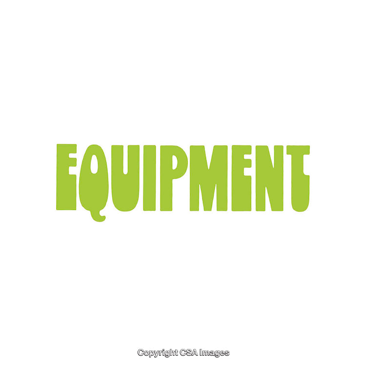Green Text Displaying the Word Equipment in Bold Letters