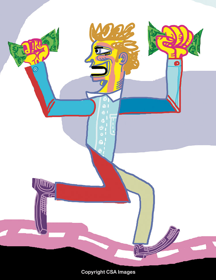 Man Running with Money