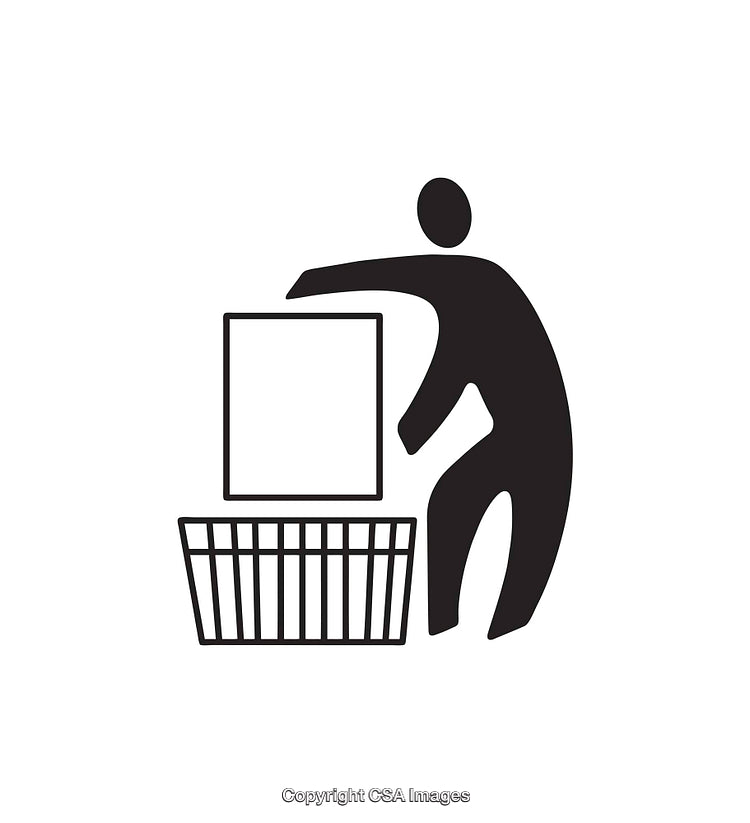 Black And White Icon Depicting a Recycling or Trash Symbol