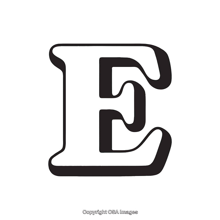 Elegant Black Letter E Logo with Bold Curved Design