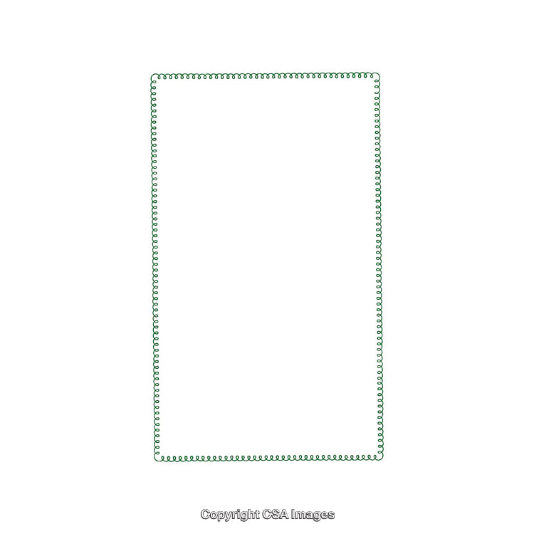 Simple Green Spiral Border Frame on a White Background