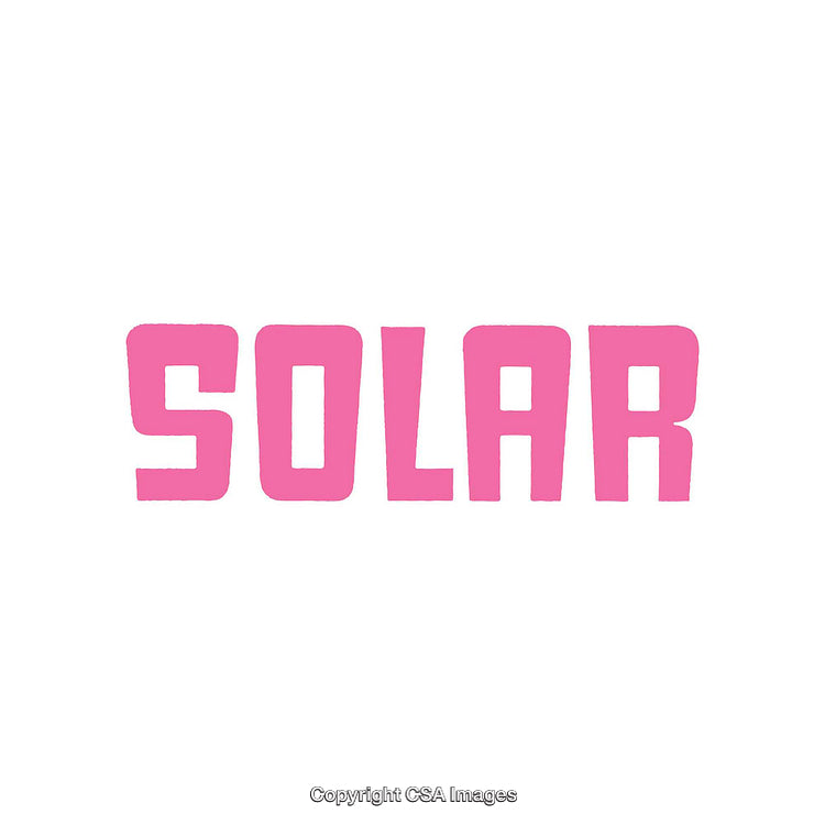 Bright Pink Text Reading Solar on a Clean White Background
