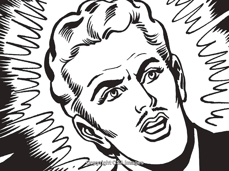 Retro Comic Style Shocked Character Illustration With Dramatic Expression