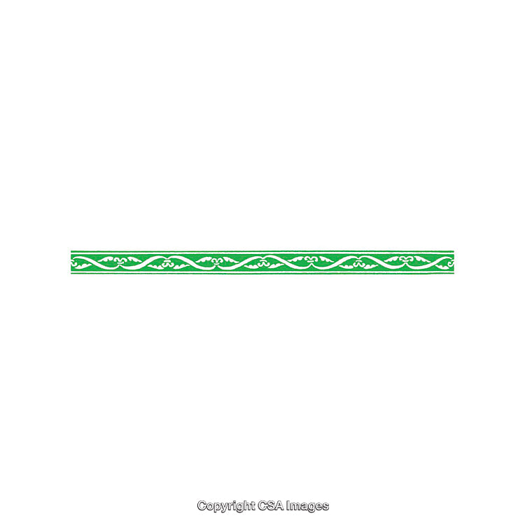 Ornate Green and White Decorative Border with Intricate Design