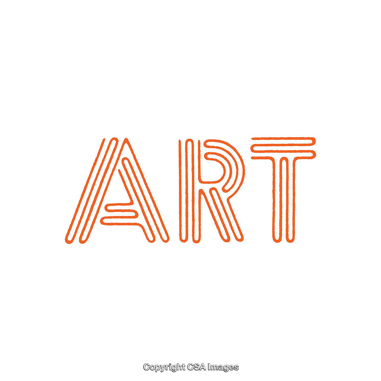 Abstract Orange Word Design Featuring "ART" on White Background