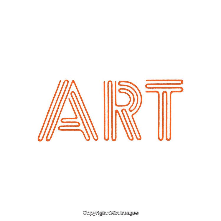 Abstract Orange Word Design Featuring "ART" on White Background