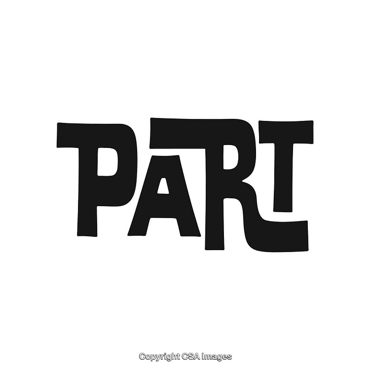 Black Typography of the Word Part in Bold Artistic Font Style