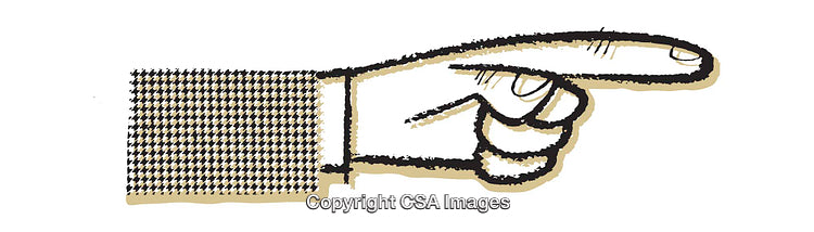 Vintage Illustration of a Pointing Hand Gesturing to the Right