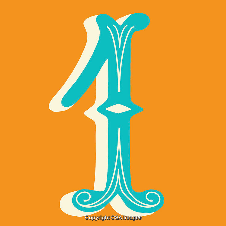 Artistic Representation of the Number One in a Colorful Style