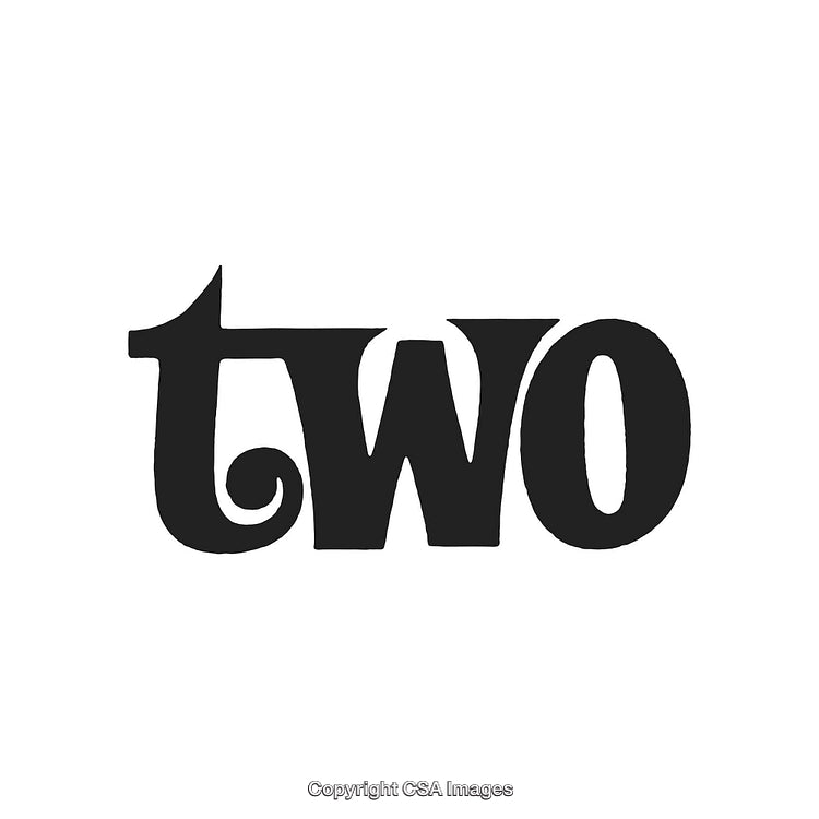 Stylized Word 'Two' in Black Text on White Background