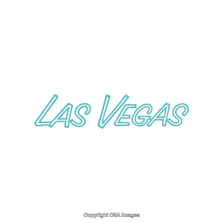 Elegant Las Vegas Text Design in Sky Blue on White Background