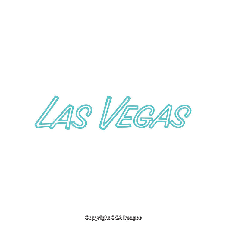 Elegant Las Vegas Text Design in Sky Blue on White Background