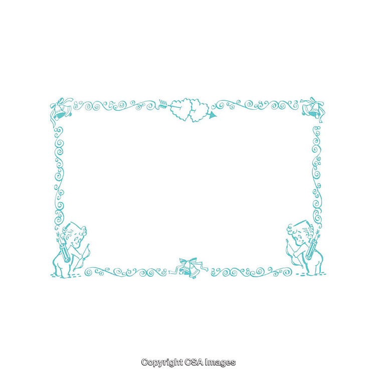 Whimsical Decorative Frame with Cupids, Heart Motifs, and Elegant Flourishes