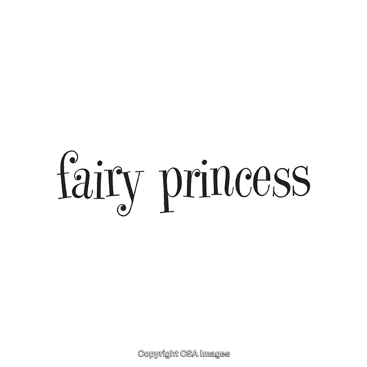 Fairy Princess Calligraphy Text with Whimsical Decorative Lettering Design