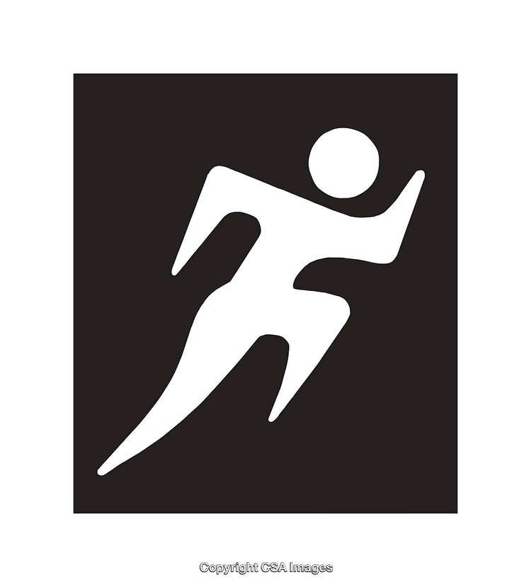 Minimalist Black and White Running Pictogram Illustration