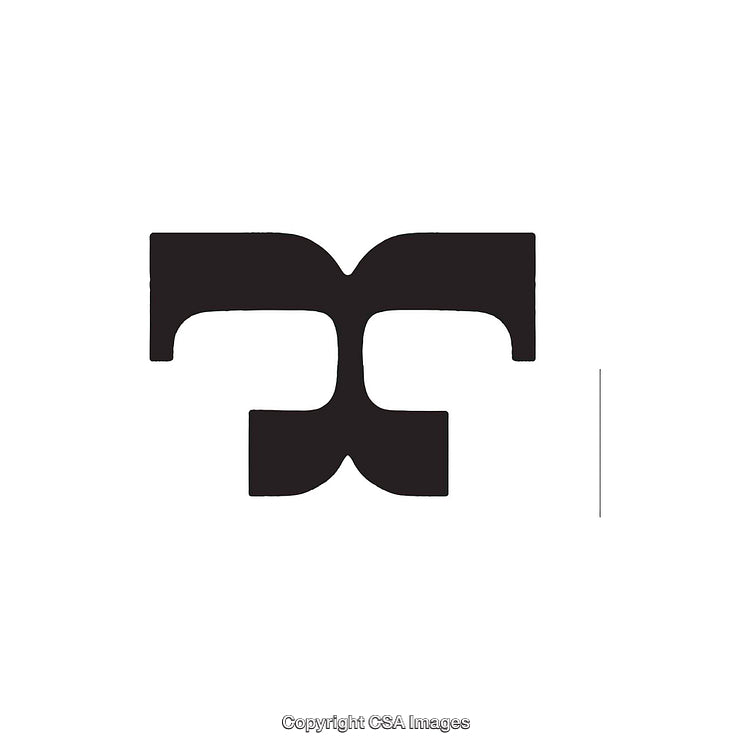 Bold Black Symbol Depicting Abstract Stylized Letter T Design