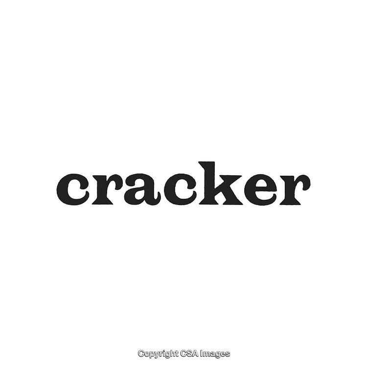 Black Bold Text Design Featuring the Word Cracker on White Background