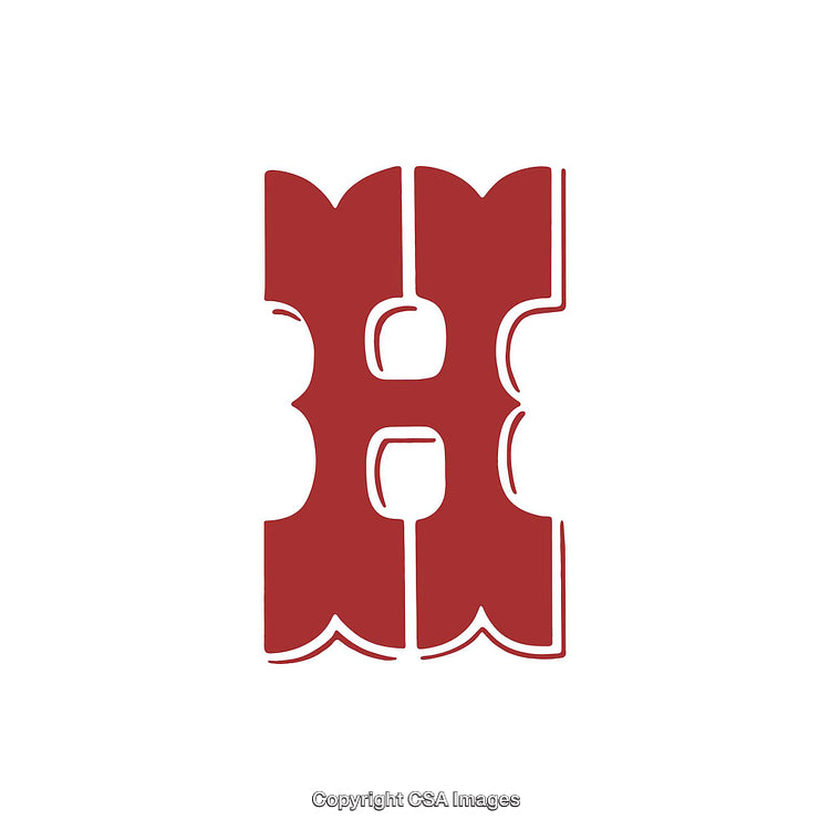 Red Stylized Letter G With Scalloped Edges on White Background