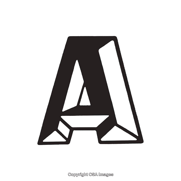 Decorative Letter A With Geometric Elements on a White Background