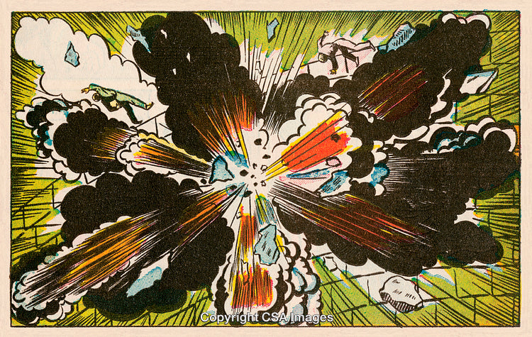 Explosive Comic Illustration Depicting Impactful and Vibrant Action Scene