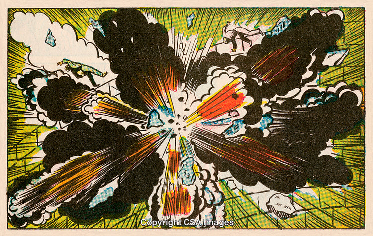Explosive Comic Illustration Depicting Impactful and Vibrant Action Scene