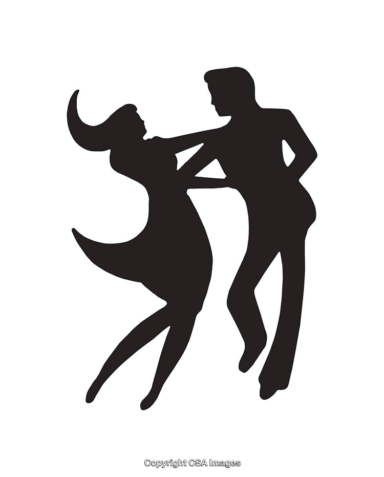 Silhouette of a Dancing Couple in Dynamic Motion