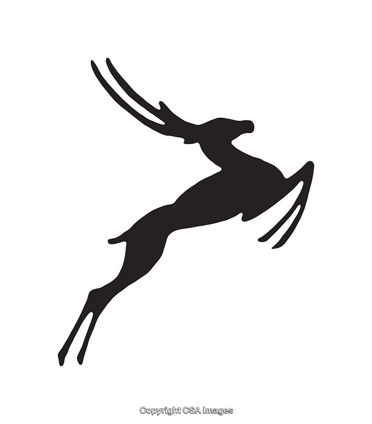Silhouetted Antelope Design in Black and White Minimalist Style