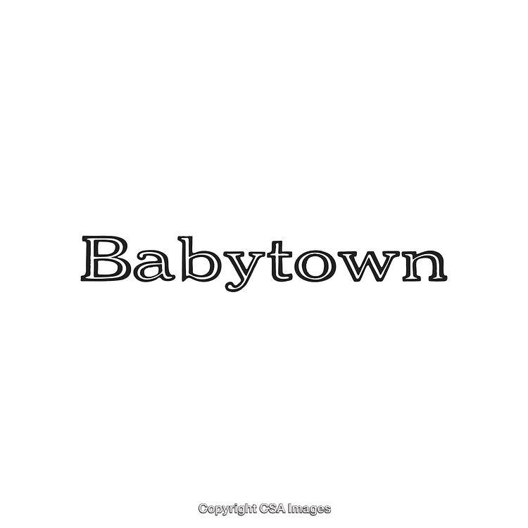Elegant Typography Design Featuring 'Babytown' in Bold Text on White Background