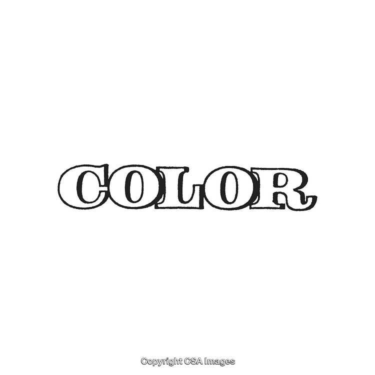Stylized Typeface Illustration Featuring the Word 'Color' in Artistic Drawing Style